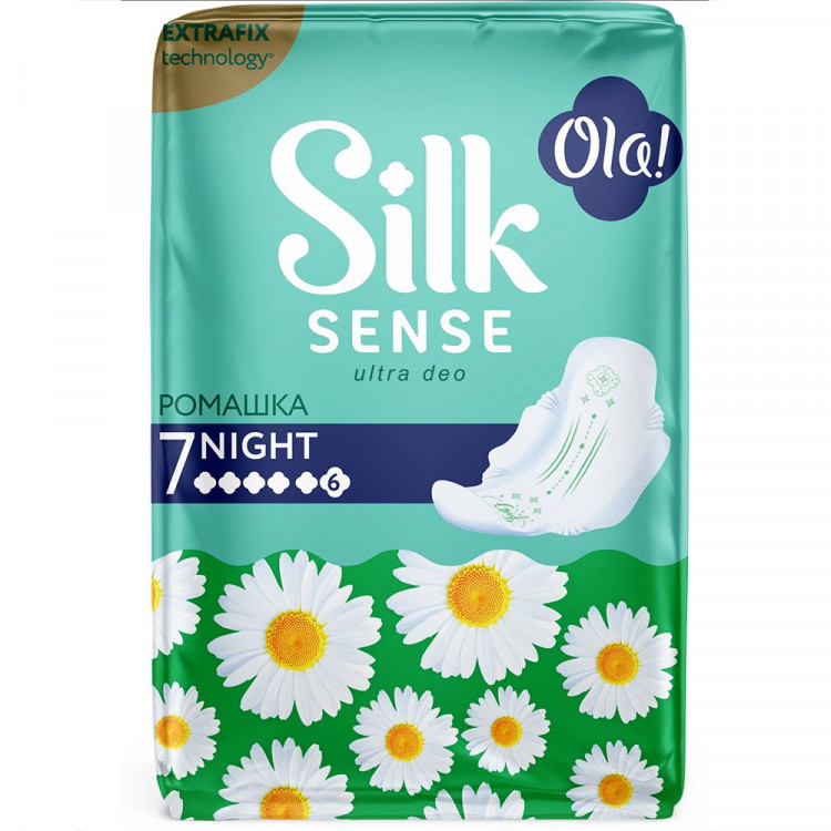 Прокладки Ola! Silk Sense 7шт Ultra Night Ромашка (Ст.20)