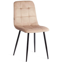 Стул CHILLY каркас металл белый, ткань бархат бежевый арт.220