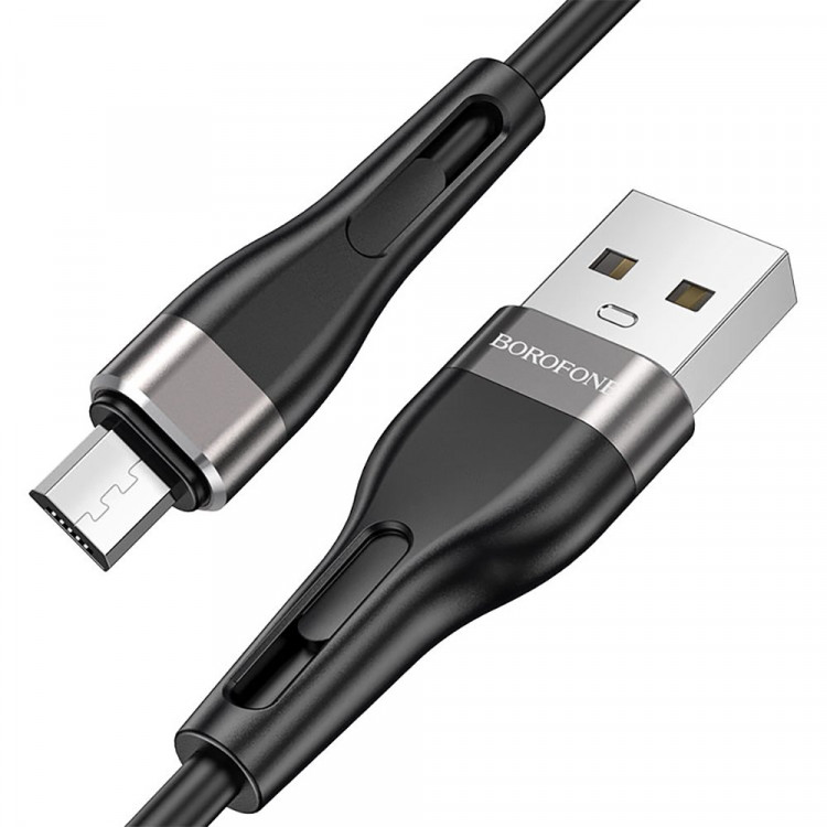Кабель USB - микро USB Borofone BX46 Rush,1.0м,2.4A, цв.черный