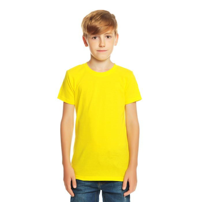 Футболка спортивная для мальчика арт.13179-6 размер 34/134 100% хлопок цвет желтый