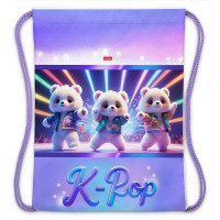 Сумка для сменной обуви 1 отделение  (Hatber) K-pop мишки 33х42см. арт.NMn_18031