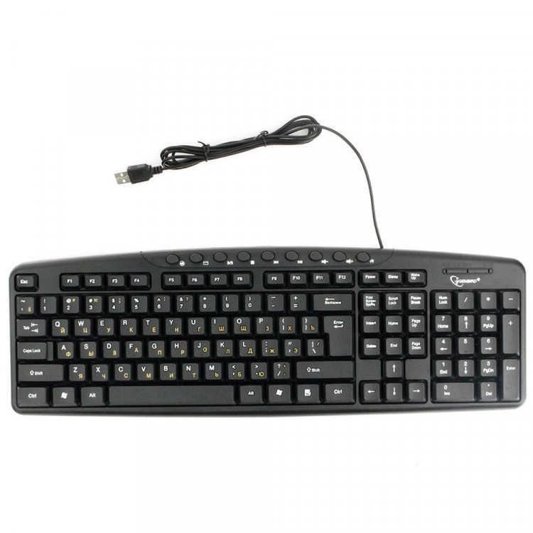 Клавиатура провод. Gembird KB-8340UM-BL (USB,107клав,9 доп.клав,кабель 1.7метра) цв.черный