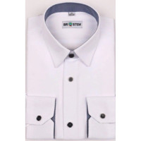 Сорочка детская приталенная длинный рукав размерный ряд 29/116-122-36/158-164  цвет белый Brostem арт.ZHX006-1d** на кнопках