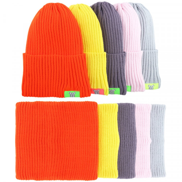 Комплект демисезоный для девочки (Полярик) арт.L-29 размер 50-54 (шапка+снуд) цвет в ассортименте