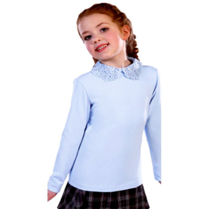 Блузка трикотаж для девочки (Jersey Lab) длинный рукав цвет сиреневый арт.13153 Марта  размерный ряд 28/122-42/164