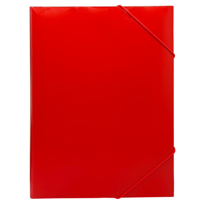 Папка на резинке А4 15мм пластик 0,50мм  красный Buro арт.PRB04RED