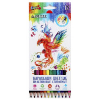 Карандаши цветные (deVENTE) пластиковые Rewrite стираемые 12 цветов 2М 3мм арт.5022916