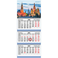 Календарь настен. 3-бл 2027 295*700мм "Москва" на 3 гребнях Attomex арт.2133611