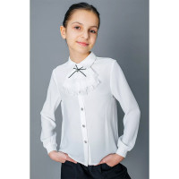 Блузка для девочки (Делорас) длинный рукав цвет белый арт.C64212