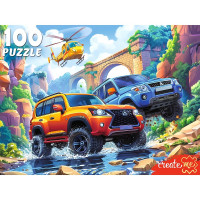 Пазл 100 элементов Два джипа и вертолет (РК) арт.УК100-0233
