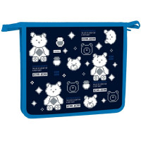 Папка школьная для тетрадей А5 на молнии 1отделение (Hatber) IT-мишка арт.AMc_01007