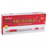 Ручка шариковая  прозрачный корпус  резиновый упор (MC Gold) красная