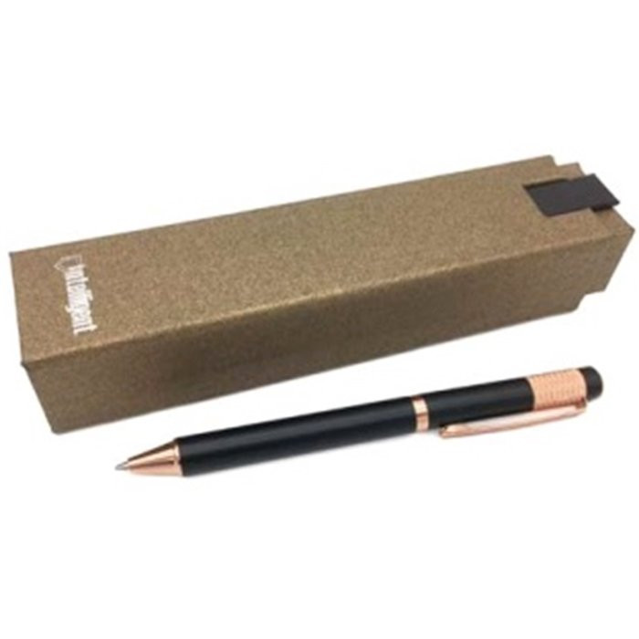 Ручка шариковая подарочная (INTELLIGENT) черный металлический корпус, наконечник бронза, синяя, 0,5мм, картонный футляр арт.СЕ-290