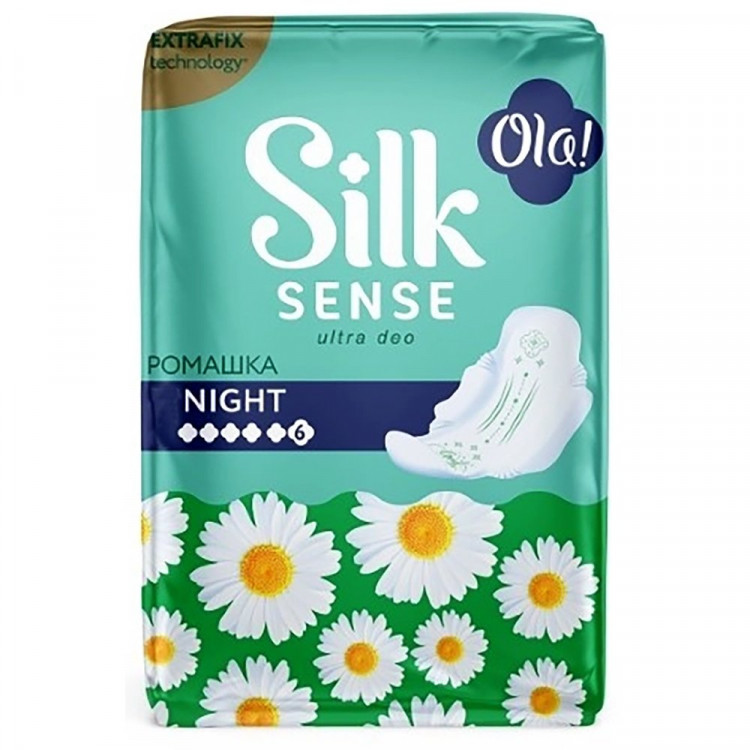 Прокладки Ola! Silk Sense 10шт Ultra Night Ромашка (Ст.20)