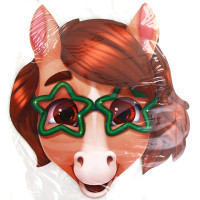 Маска карнавальная на лицо картон "Лошадка со звёздами" арт.10888476