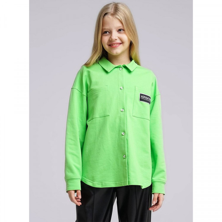 Рубашка для девочки артикул CLE 846438/71у размер 34/134-42/158 цвет св.зеленый