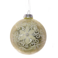 Шар стекло 8см "Нежная ромашка" золото арт.719653