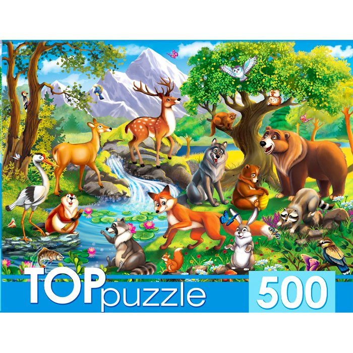 Пазл 500 элементов TOPpuzzle Лесные животные (РК) арт ХТП500-4129