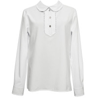 Блузка для девочки (ANNA-S) длинный рукав цвет белый арт.21AS размерный ряд 30/122-40/152