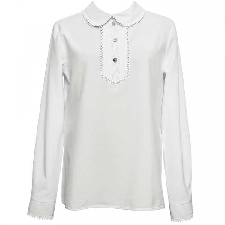 Блузка для девочки (ANNA-S) длинный рукав цвет белый арт.21AS размерный ряд 30/122-40/152