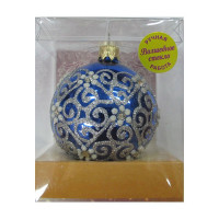 Шар стекло 08см "Морозная роспись" п/у арт.КУ-80-2/17