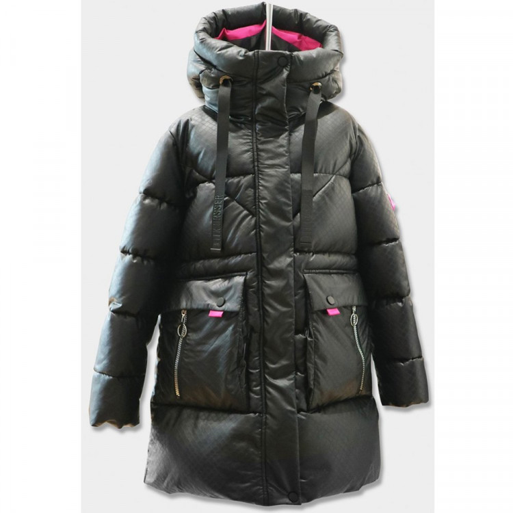 Пальто зимний для девочки (Deloras) арт.21889 размерный ряд 34/134-44/164 цвет черный