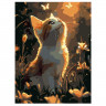 Картина по номерам холст на подрамнике 30х40см с кристаллами Феникс Котенок и бабочки арт.71289