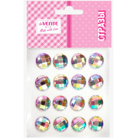 Наклейки-стразы акриловые deVENTE Радужный горный хрусталь (Iridescent Rhinestone) круглые радужные 16 штук арт8002579