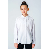 Блузка для девочки (Делорас) длинный рукав цвет белый  арт.63928C размерный ряд 36/140-46/170