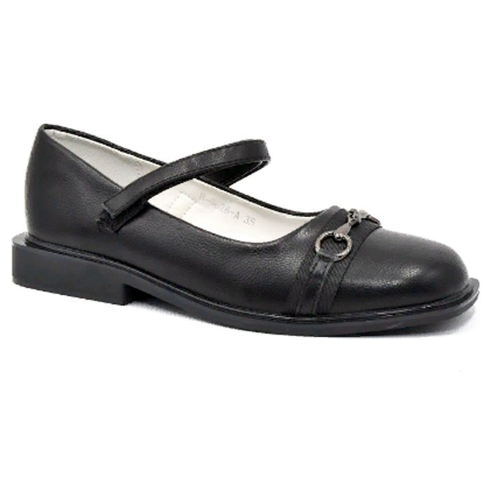 Туфли для девочки (TOM.MIKI) черные верх-искусственная кожа подкладка-искусственная кожа размерный ряд 32-37 арт.B-9626-A