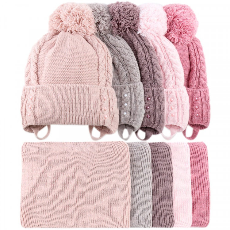 яяяКомплект демисезонный для девочки (Полярик) арт.D-02-25 размер 50-52 (яяяШапка+снуд) цвет в ассортименте