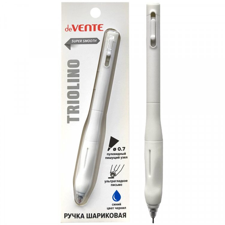 Ручка шар. автомат (deVENTE) Triolino Пульсар (Pulsar) н/проз.корп.синий,0,7мм арт.5070609 (Ст12)