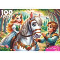 Пазл 100 элементов Принцесса на лошади (РК) арт.УК100-0238