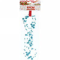 Украшение декоративное "Бусы" 200см роса цв.синий арт.201-0450