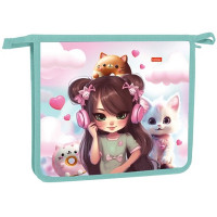 Папка школьная для тетрадей А5 на молнии 1отделение (Hatber) Слушай музыку! арт.AMc_01008