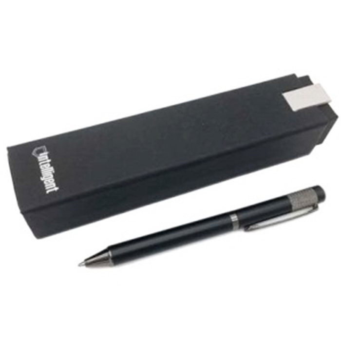 Ручка шариковая подарочная (INTELLIGENT) черный  корпус, серый нконечник, синяя, 0,5мм, картонный футляр арт.СЕ-292