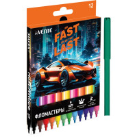 Фломастеры (deVENTE) Fast Or Last 12 цветов вентилируемый колпачок картонная коробка арт.5081532
