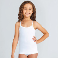 Майка для девочки арт.4538 цвет белый 95% хлопок 5% эластан