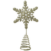 Наконечник на ёлку металл. 19,5см "Снежинка" цв.серебро арт.89021