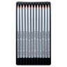 Набор карандашей чернографитных 12 штук в наборе (ACMELIAE) 2H-8B металлический футляр арт.44053