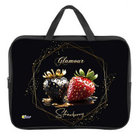 Папка А4 текстиль на молнии ручка-тесьма (ОНИКС) Клубника арт. ПМД2-20