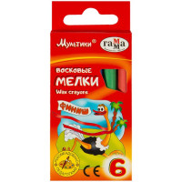 Мелки восковые (ГАММА) Мультики 6 цветов круглые арт.2131018_01_28