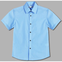 Сорочка детская короткий рукав разменый ряд 31/128-134-35/152-158 цвет белый Делорас арт.C71494SP на кнопках