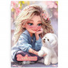 Дневничок для девочки А5 твердая обложка 48 листов (Феникс) Блондинка с собачкой арт.70160