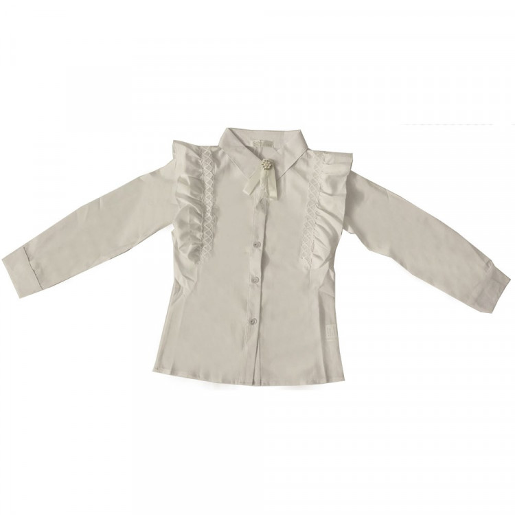 Блузка для девочки (Sasha style) длинный рукав цвет белый арт.S773/003 размерный ряд 30/122-38/146