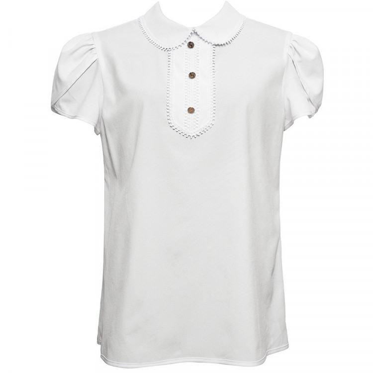 Блузка для девочки (ANNA-S) короткий рукав цвет белый арт.21AS размерный ряд 30/122-40/152