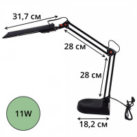 Светильник настольный на подставке Camelion (220V/11W/КЛЛ) черный арт.KD017А