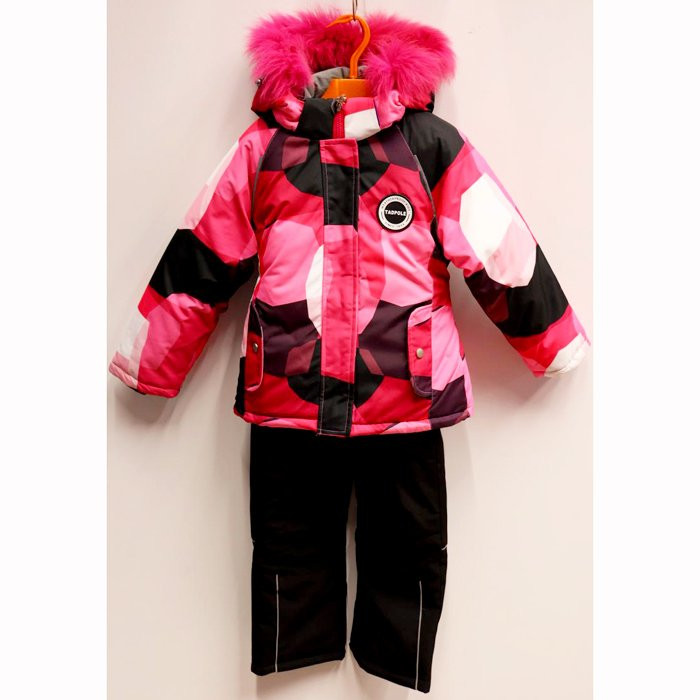 Комплект зимний для девочки (Tadpole) арт.dcy-709-1 (полукомбинезон+куртка) цвет розовый