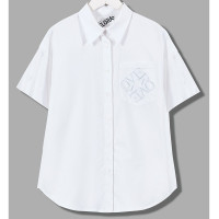 Блузка для девочки (Делорас) короткий рукав цвет белый арт.63818СS размерный ряд 34/134-44/164