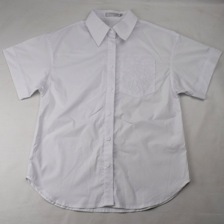 Блузка для девочки (Делорас) короткий рукав цвет белый арт.63818СS размерный ряд 34/134-44/164